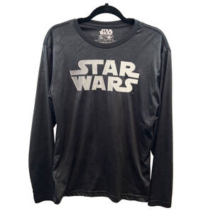 Disney Star Wars Chrome Wars All Over Print Long Sleeve T-shirt Men Medium Black